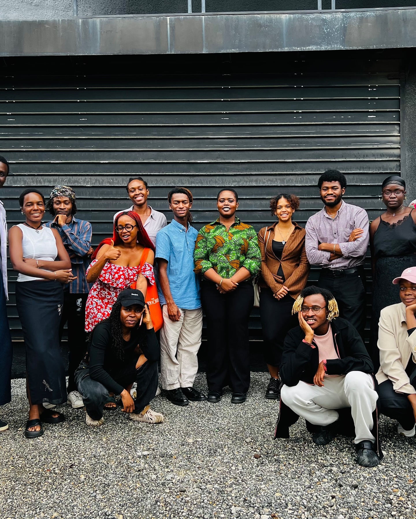 Group portrait of the Publishing ACTS! cohort outside the workshop venue in Lagos